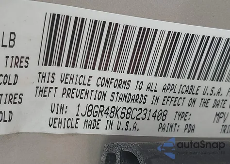2008 Jeep Grand Cherokee Laredo z USA, uszkodzony, nr VIN 1J8GR48K68C231408
